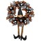 Northlight Orange and Black Witch with Bows Halloween Wreath, 24-Inch, Unlit